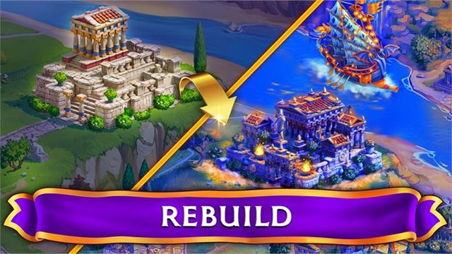 Tái thiết thành phố Đế chế La Mã cổ đại trong game xếp hình Jewels of Rome