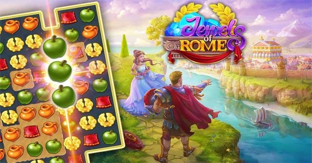 Chơi các level match 3 và khôi phục lại một thành phố cổ xinh đẹp trong Jewels of Rome