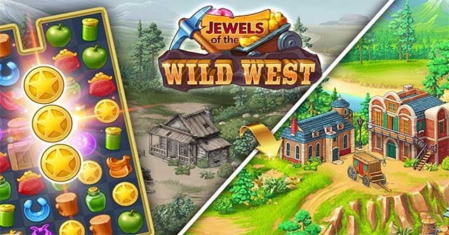 Cải tạo thị trấn miền Tây xinh đẹp trong game match-3 Jewels of the Wild West