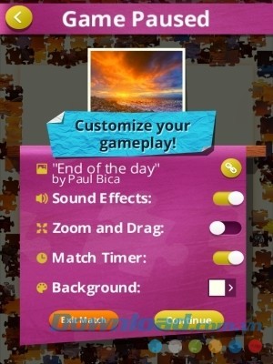 Tự do chỉnh gameplay Jigsaw Puzzles Real cho Android