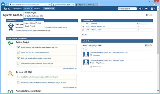 Giao diện phần mềm JIRA
