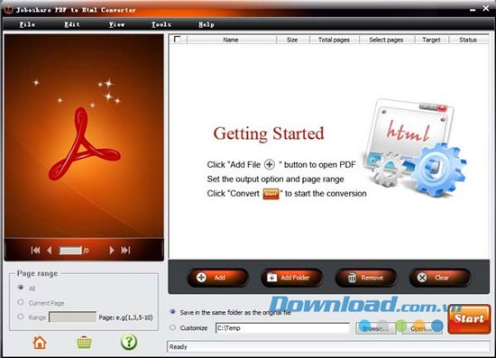Joboshare PDF to Html Converter