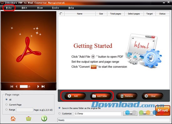 Joboshare PDF to Html Converter