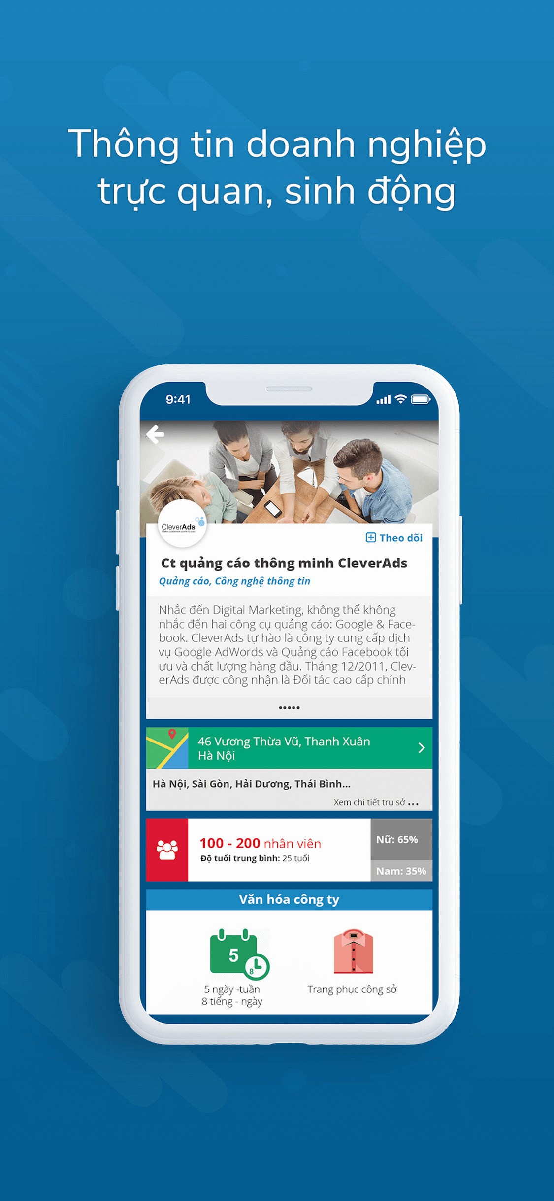 JobsGO mang đến trải nghiệm xem thông tin doanh nghiệp trực quan và sinh động