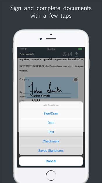 Ký và hoàn thành tài liệu chỉ với vài thao tác chạm