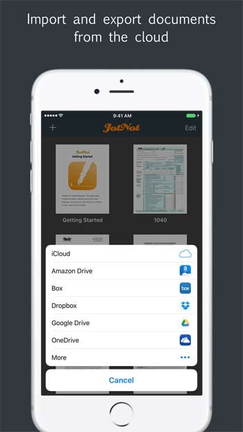 Xuất và nhập tài liệu từ dịch vụ lưu trữ đám mây