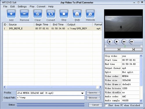 Joy Video To iPod Converter