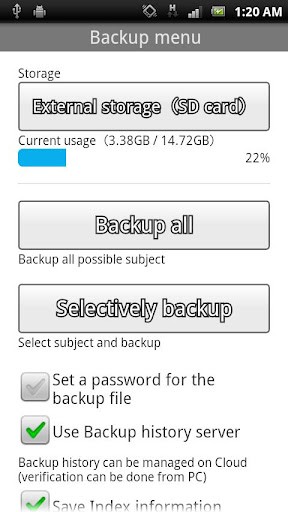 JS Backup for Android