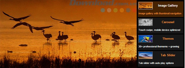 Thumbnail được bố trí bên phải slide