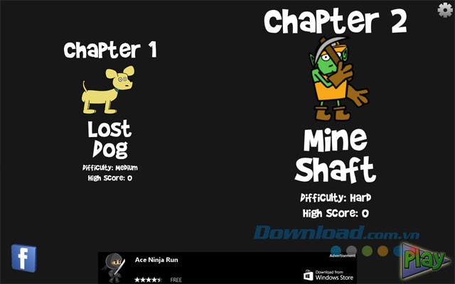 Kéo chuột ngang để chọn level