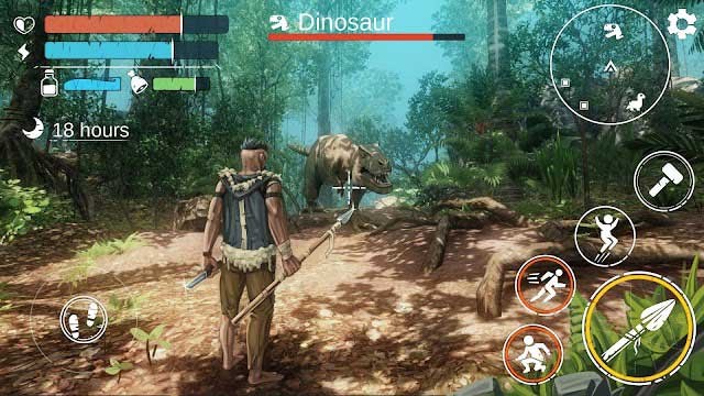 Chiến đấu với những con khủng long hung dữ, to lớn trong Jurassic Island