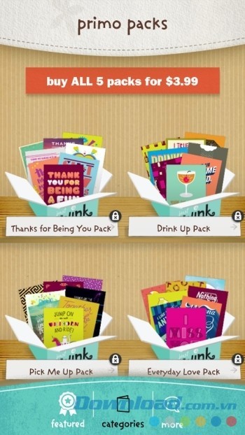 Mua những bộ thiệp độc quyền của justWink trên Android với mức giá rẻ