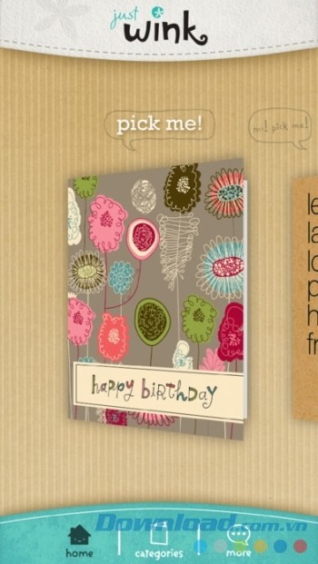 Ứng dụng làm eCard đơn giản trên di động justWink