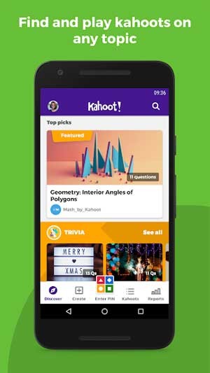 Có rất nhiều chủ đề trắc nghiệm trên Kahoot Android