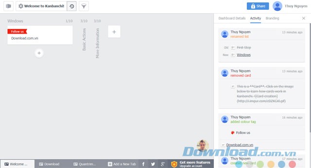 Xem lịch sử thay đổi
