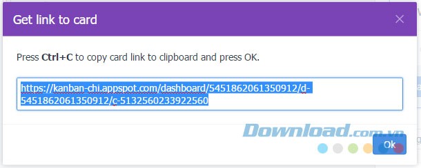 Chia sẻ thẻ bằng đường link