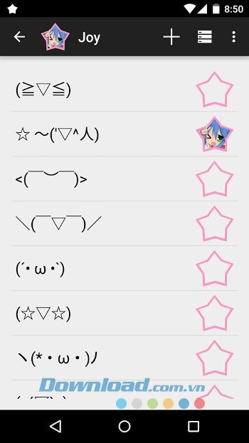 Kho biểu tượng của Kaomoji