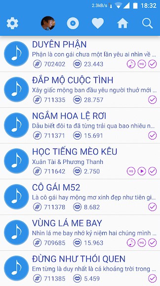 Giao diện Karaoke Online cho Android