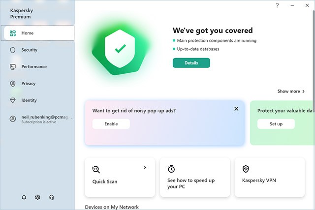 Kaspersky Premium 2023 được tích hợp VPN không giới hạn và hỗ trợ kỹ thuật từ xa