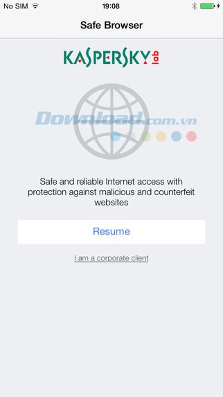 Kaspersky Safe Browser cho iOS