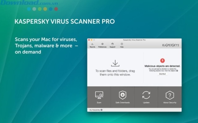Kaspersky Virus Scanner Pro - phần mềm diệt virus mạnh mẽ cho Mac