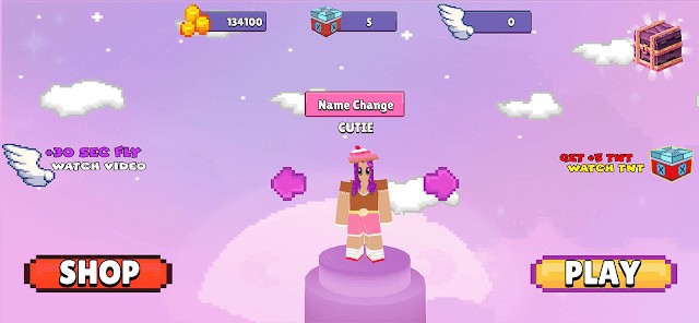 Chọn nhân vật của bạn trước khi bước vào quá trình xây dựng trong game Kawaii Planet Craft