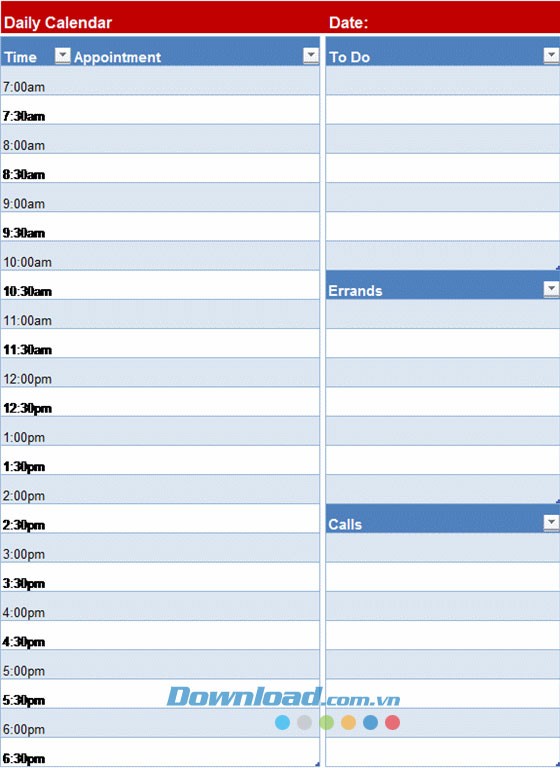 Kế hoạch hàng ngày