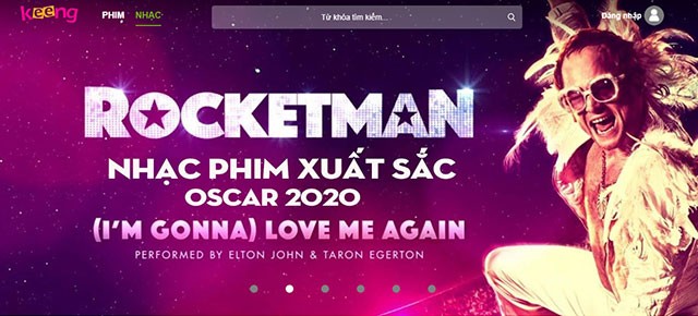 Giao diện chính của trang nghe nhạc trực tuyến Keeng.vn