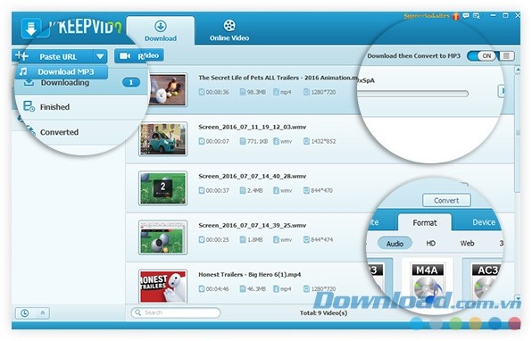 Dễ dàng tải video từ YouTube, Facebook, Dailymotion và nhiều trang khác bằng ứng dụng KeepVid Pro