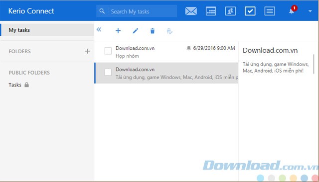 Nhiệm vụ trong Kerio Connect