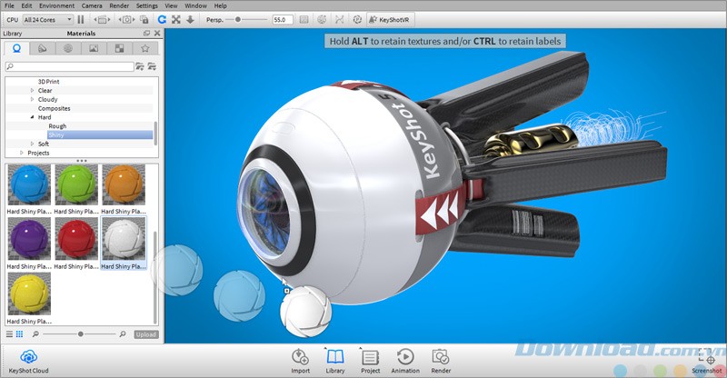 Giao diện của KeyShot