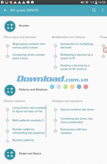 Khan Academy cho Android hiển thị thông tin một cách khoa học
