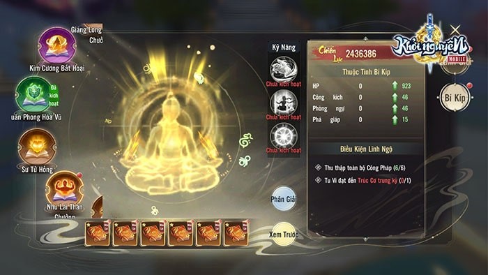 Luyện tập kỹ nghệ võ công trong Khởi Nguyên Mobile