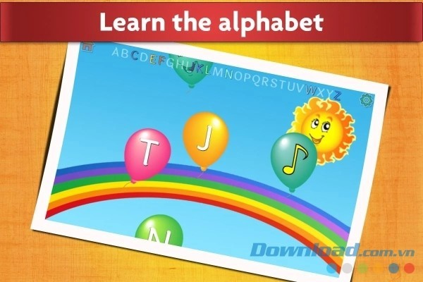 Kids Balloon Pop Game Free cho Android dạy bé cách đọc bảng chữ cái