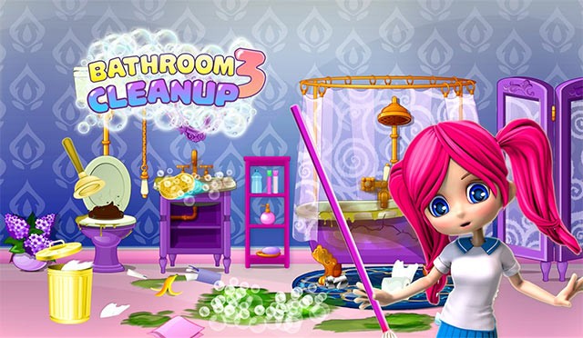 Kids Bathroom & Toilet Cleanup là game mô phỏng dọn nhà cho bé
