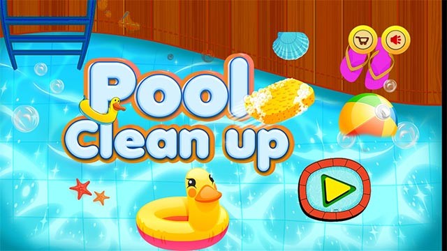 Kids Swimming Pool Repair là game mô phỏng dọn dẹp bể bơi cho bé yêu
