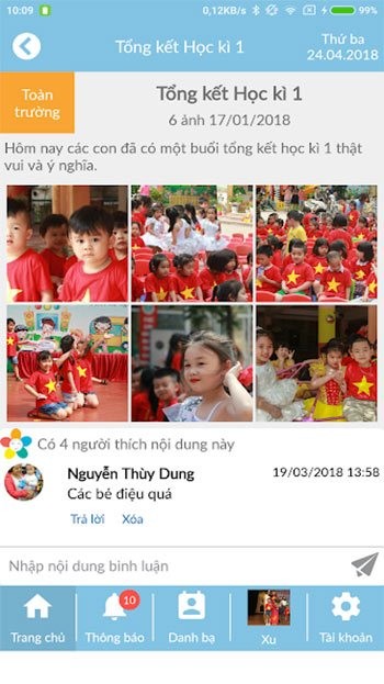 Tổng kết học kỳ trên KidsOnline