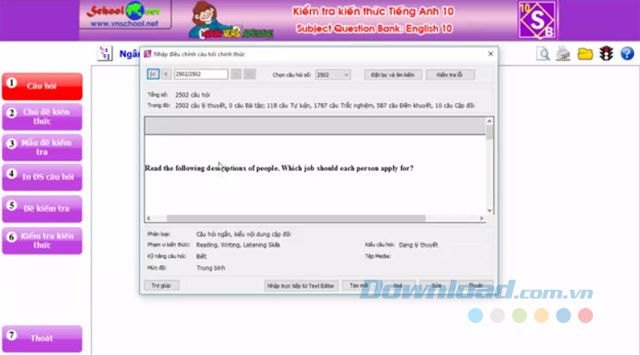 Kiểm tra kiến thức tiếng Anh 10