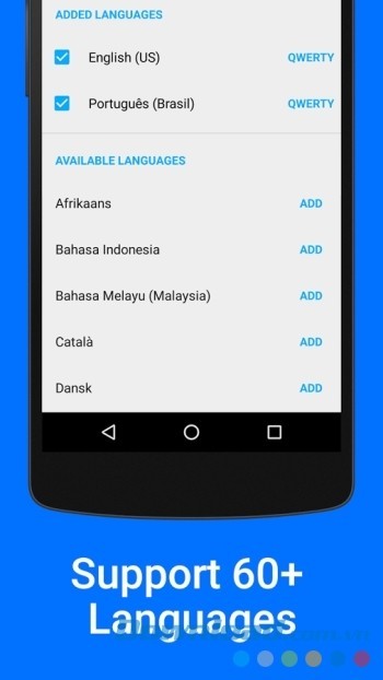 Hỗ trợ hơn 60 ngôn ngữ khác nhau trên thế giới