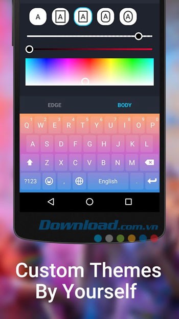 Giao diện sử dụng Kika Keyboard trên Android