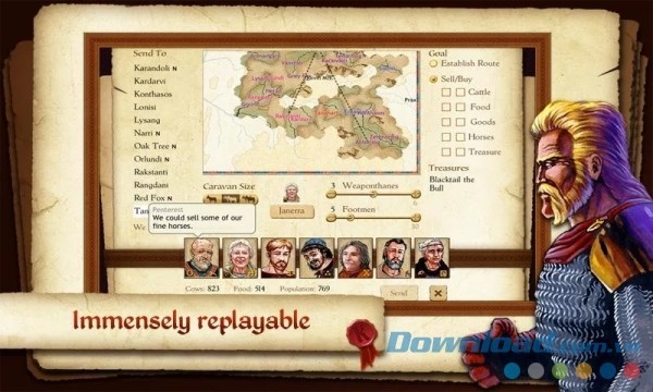 Diễn biến câu chuyện trong King of Dragon Pass cho Android phụ thuộc vào lựa chọn của người chơi