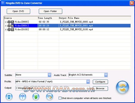 Kingdia DVD to Zune Converter