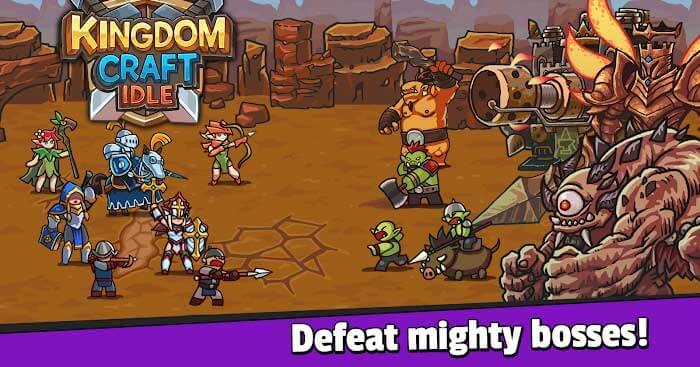 Đánh bại các kẻ thù mạnh mẽ trong game nhập vai Kingdom Craft Idle