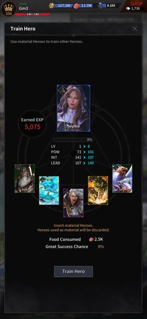 Rèn luyện anh hùng để gia tăng sức mạnh