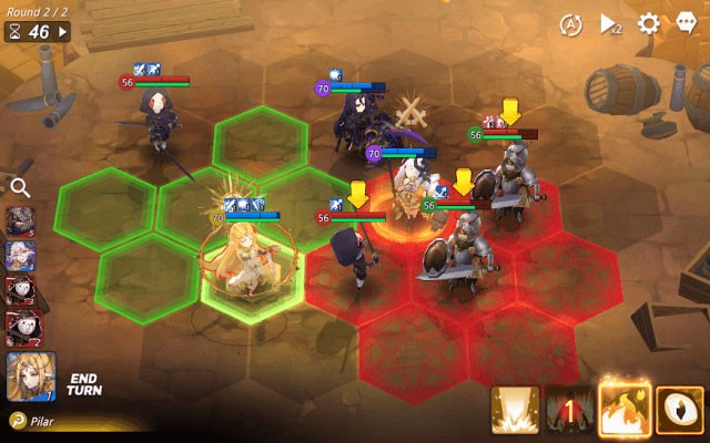 Trận đánh tự động diễn ra trên bản đồ lục giác