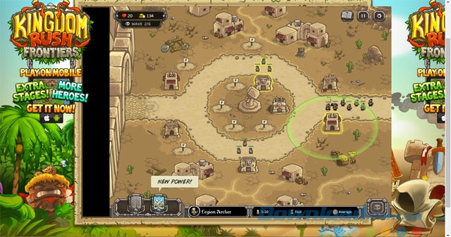 Giao diện game Kingdom Rush Frontiers Online