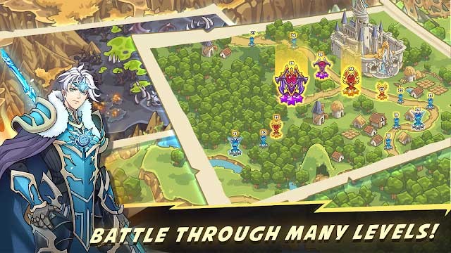 Chiến đấu qua nhiều level, bảo vệ vương quốc khỏi kẻ thù trong game Kingdom War: TD Offline Games