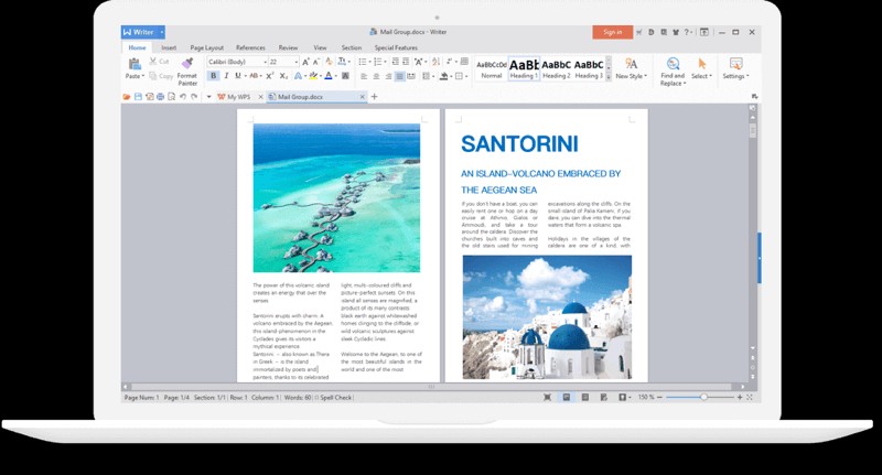 Giao diện WPS Writer mới