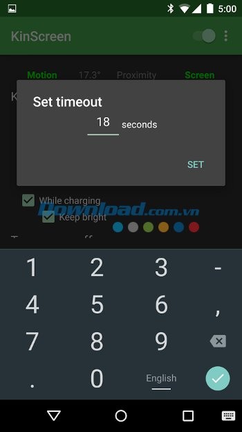KinScreen cho phép thiết lập thời gian Time-Out
