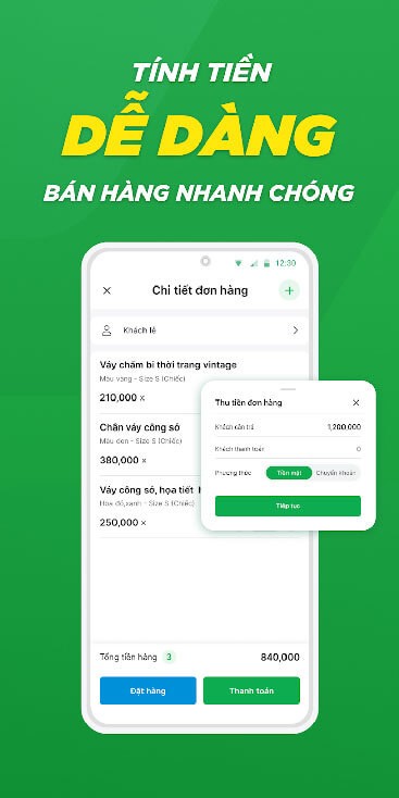 Tính tiền đơn hàng dễ dàng